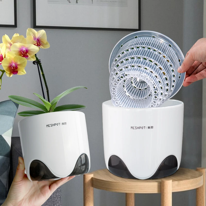 Wholesale Hot Sale High Quality Plastic Colorful  Flower Pots double layer good outer looking planter