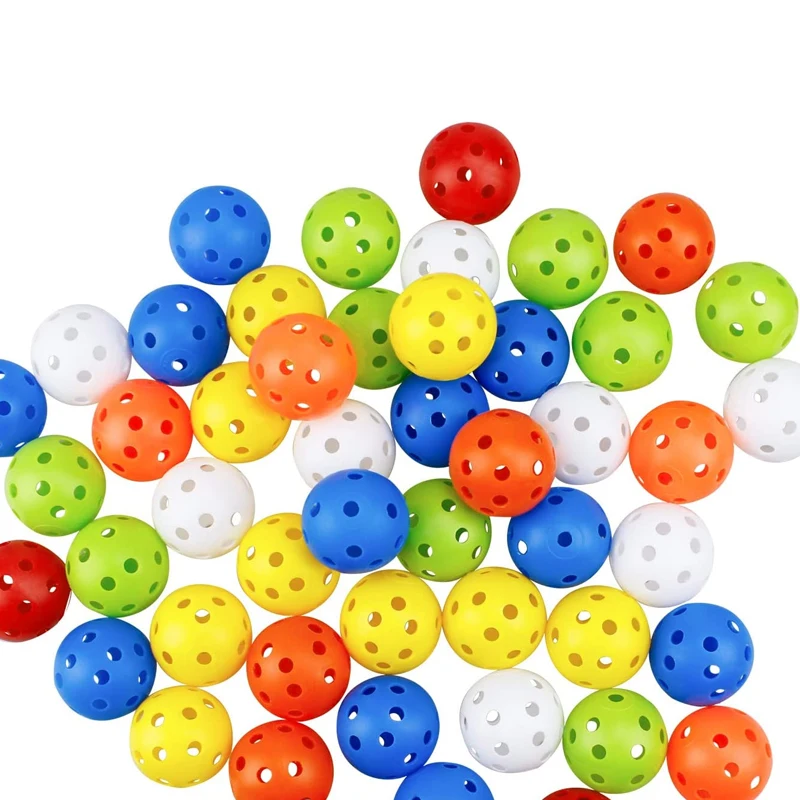 Wholesale 42MM Airflow Colored Plastic Golf Practice Ball Bulk Perforated Hollow Plastic Training Balls Multicolor