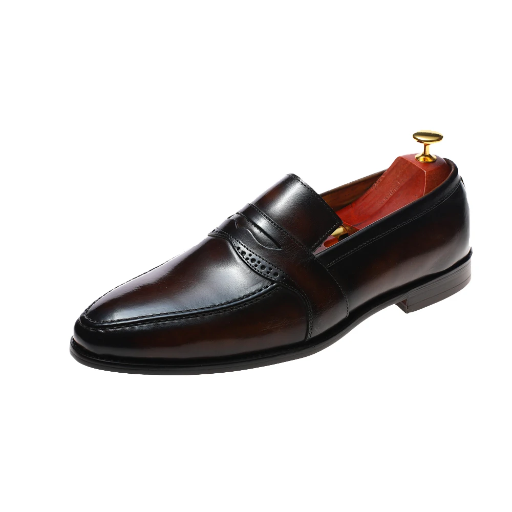 Good quality luxury formal mens genuine leather dress loafers shoes for men