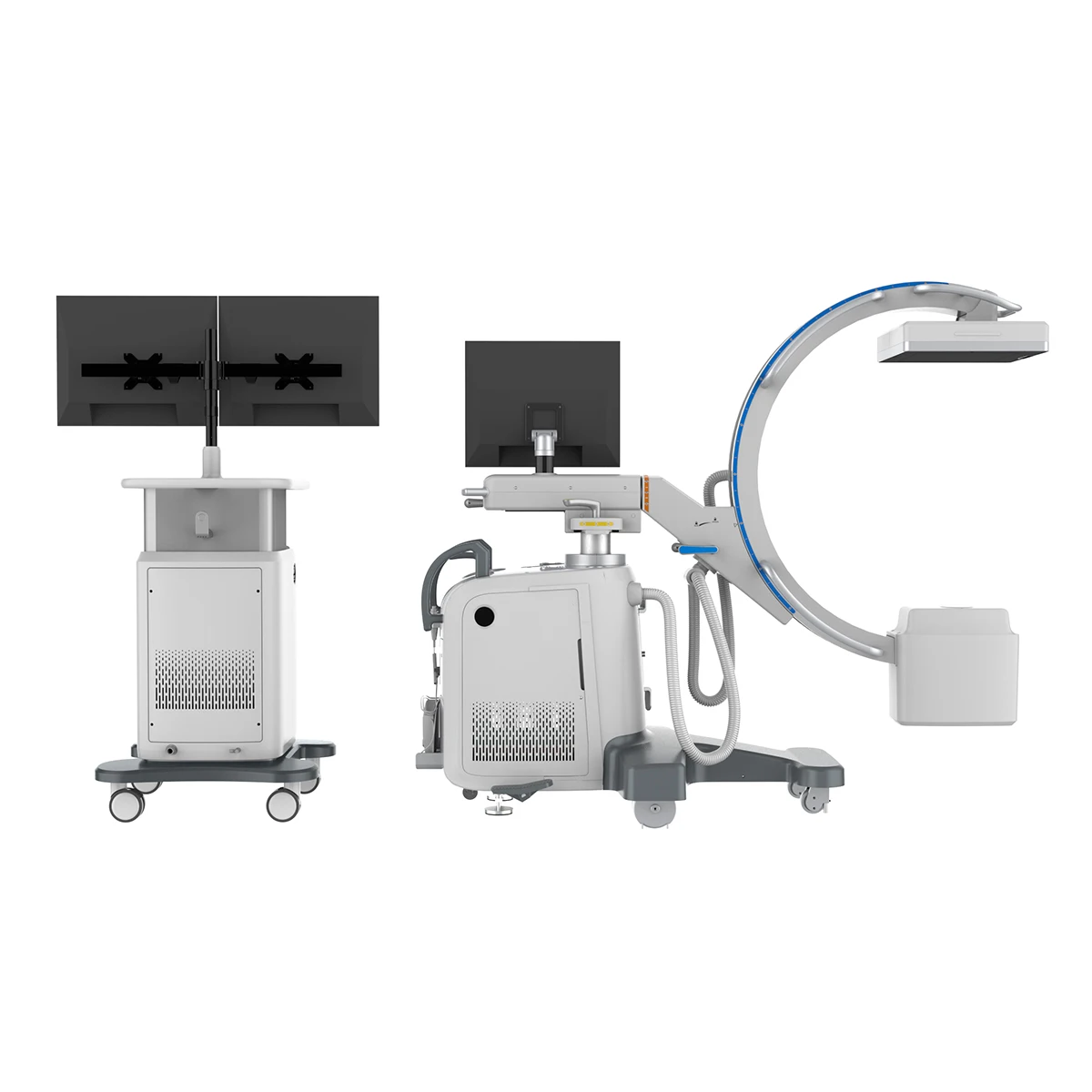 Mobile C-arm X-ray machine with flat panel detector, C arm  x ray machine medical x-ray equipments