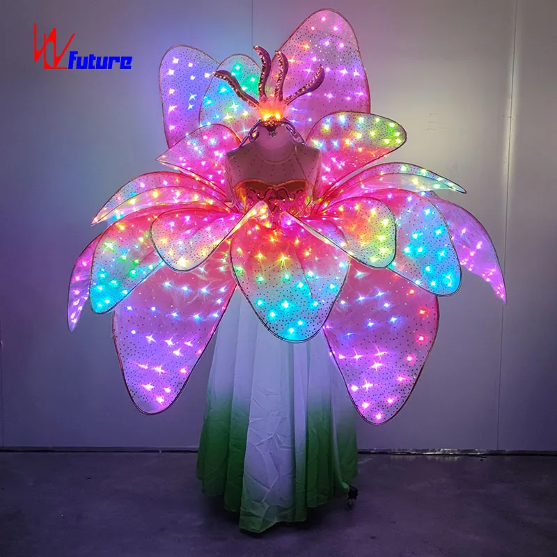 LED Costumes for Women Exotic Princess Luminous Suit with Tutu Skirt Attractive Belly Dance Sequin Dresses for Parties