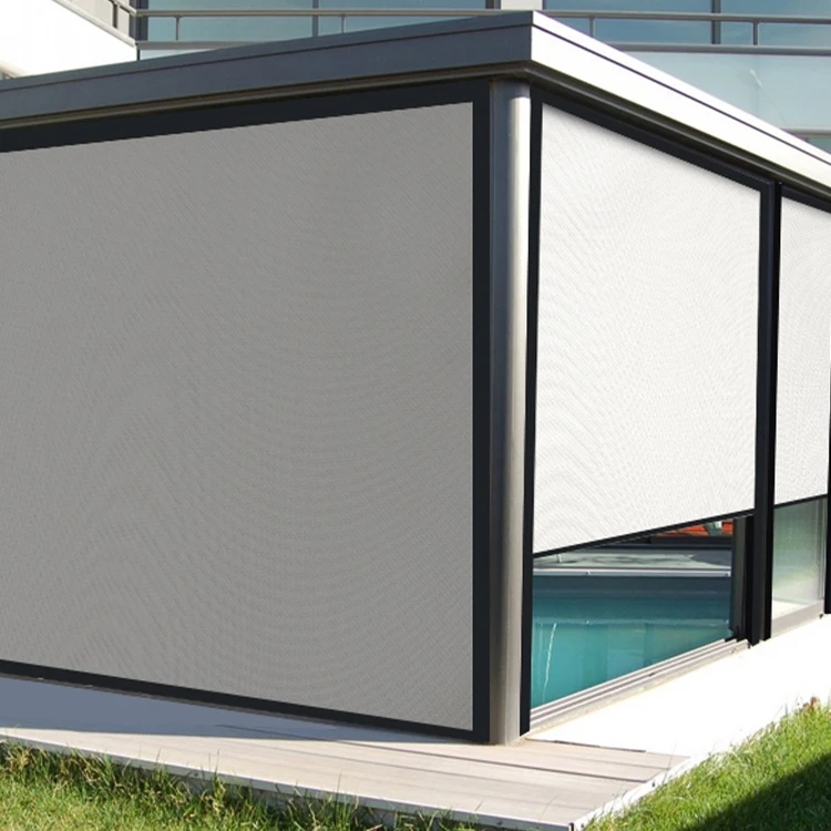 Zip Sunscreen Outdoor Curtains Windproof L Zip-track Blind Roller Shades,roller New Design Customized OEM & ODM Vertical Pattern