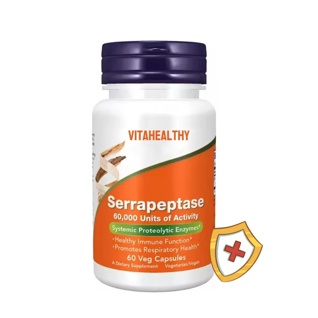 Vitahealthy OEM/ODM Private Label Factory Supply 60,000 Serrapeptase Capsules Support Muscle & Joint Health Protect Body Health
