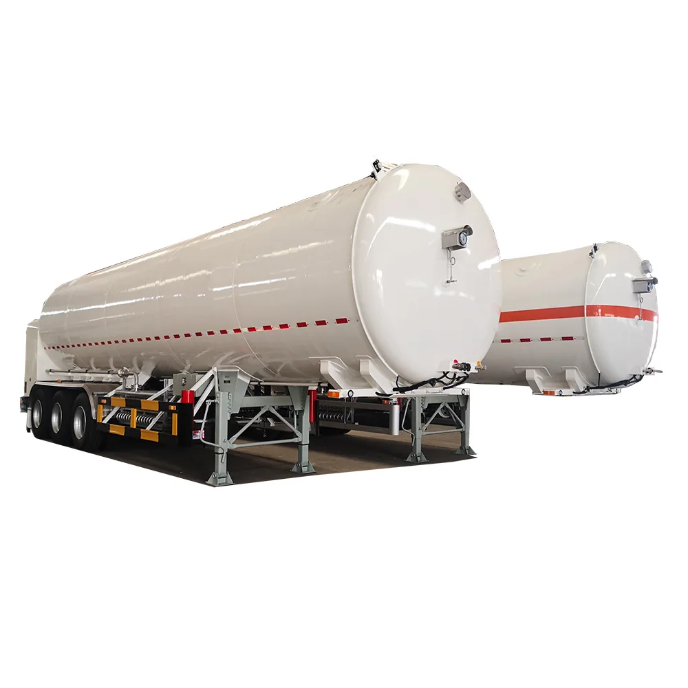 
Pure white 3-axle 40 ton cryogenic tank semi trailer (LAR/LIN/LOX/LCO2) 