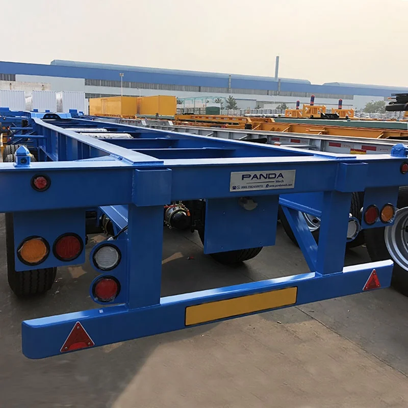 45ft Gooseneck Skeleton Chassis Semi Trailer Steel Customized Panda Truck Trailers Car Carrier Truck Trailer 12v / 24v, 7 Line