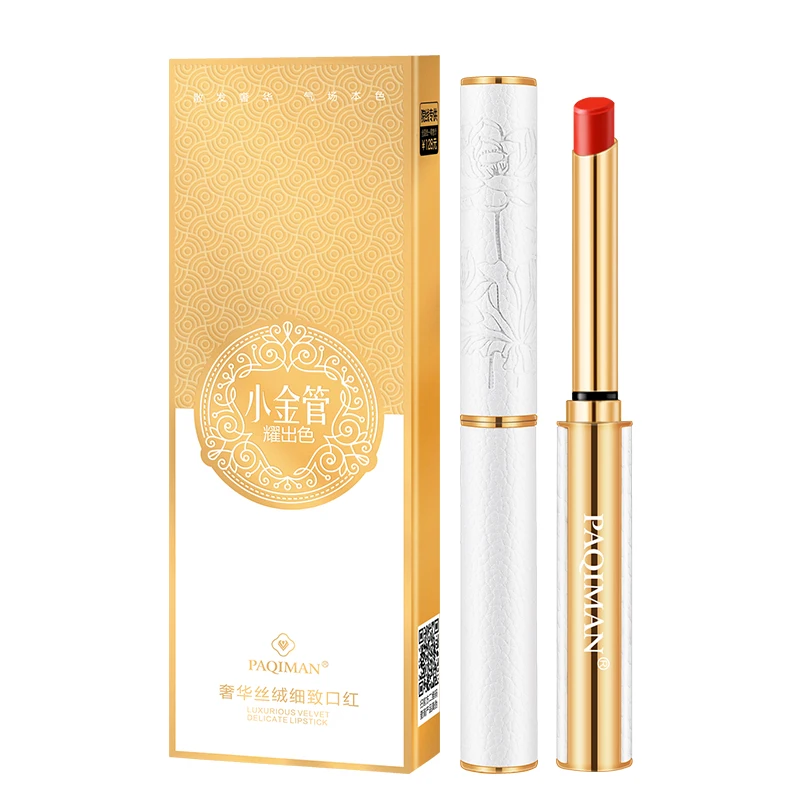 PAQIMAN Make Your Own Logo Mini Box For Cosmetic Lipstick Matte White Mini Lipstick Set 6 Colors Capsules Matte Lipstick