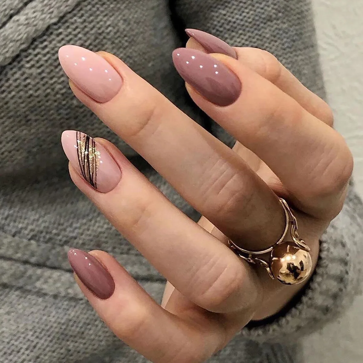 French Style White Edged Long False Nails Glittering Powder Flower Nails Popular Press On Nail In Europe And America