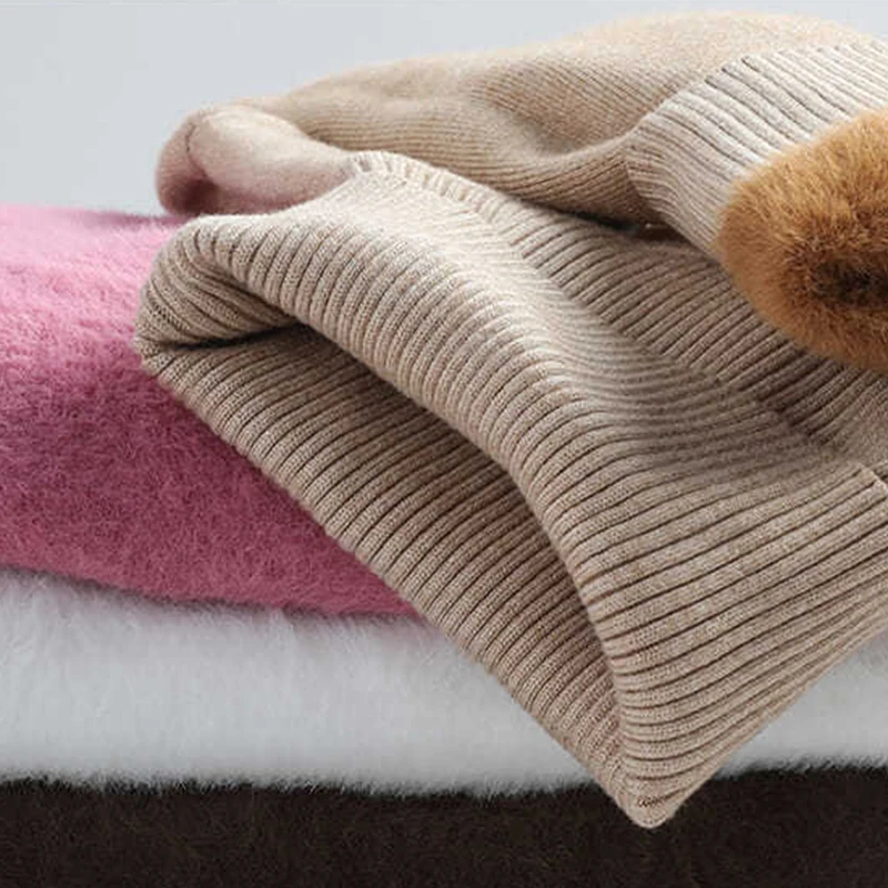 Women Turtleneck Thick Sweater Autumn Winter Long Sleeve Knitted Pullover Top Female Solid Slim Fleece Sweaters