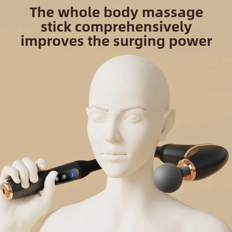 2024 Deep Tissue Body Fascial Gun Massage Hammer Portable U-Shaped Back Massager Upgraded LED Screen Pain Relief