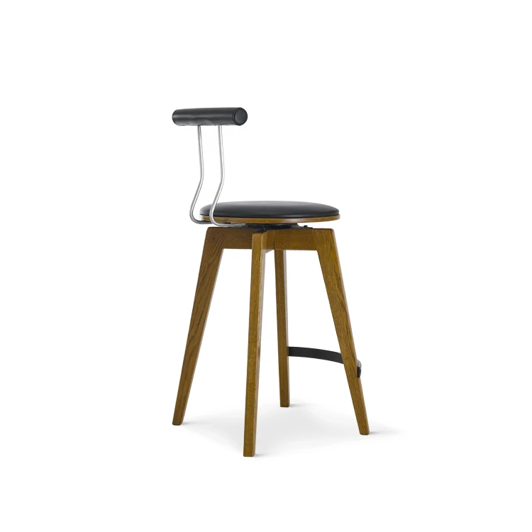 2022 New Arrival Metal Stainless Steel Bar Hotel Beech Wood Natural Barstool