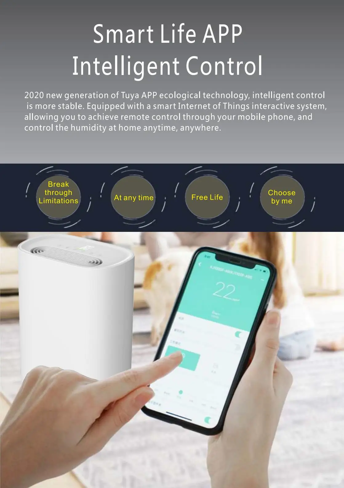 16-30L Smart Air Dehumidifiers Mini Dehumidifier Household Cycle Dehumidifier Moisture Absorption Dehumidification Dryer