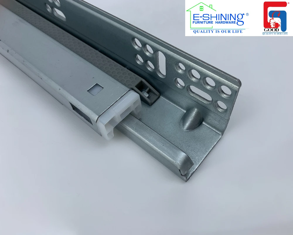 FOSHAN Furniture Soft Closing Hidden Drawer Slide 3 Sections Under-Mount Drawer Slide with Buffer