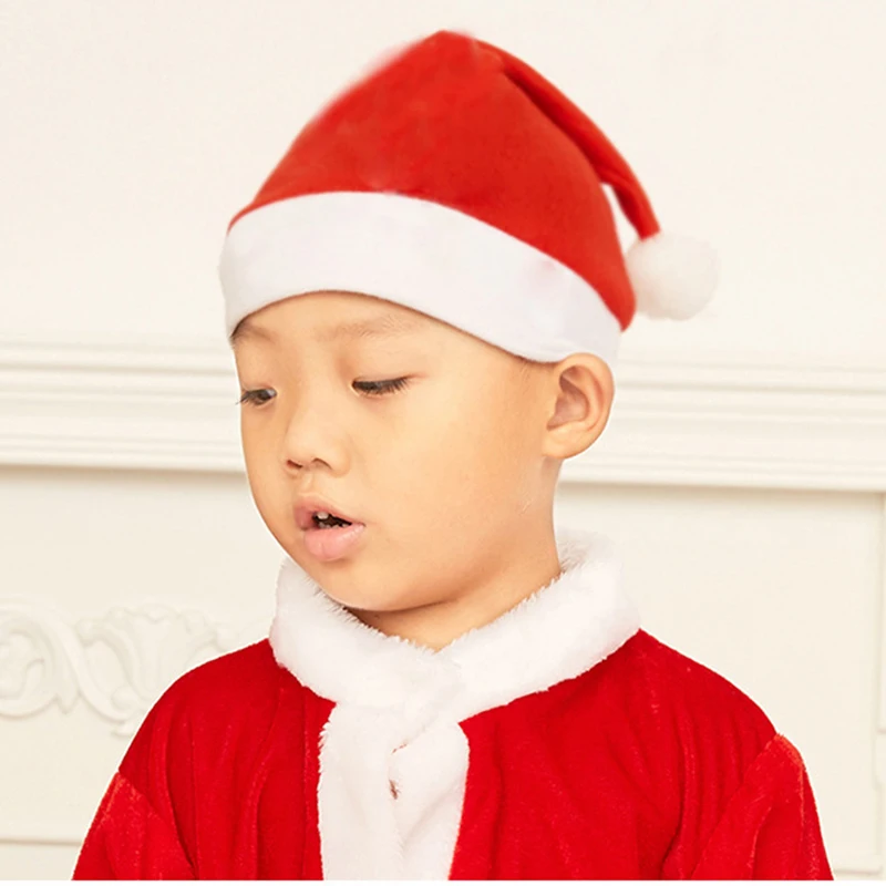 Factory Price Classic Xmas Hat Christmas New Year Holiday Party Headwear Santa Claus Hat For Kids And Adult