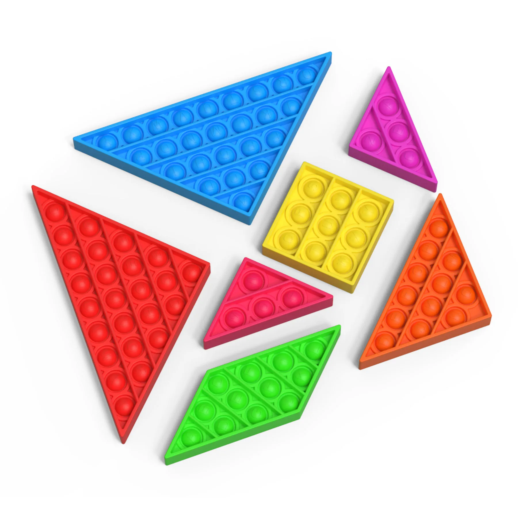 Tangram Push Bubble Puzzle Toy 7 Pack