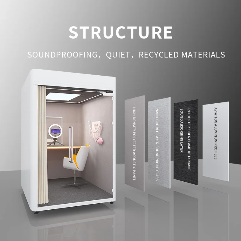 Portable	 Soundproof Mini Karaoke Booth Recording Music Room At Home Family Party KTV Pod Anti-interference Soundproof Wall