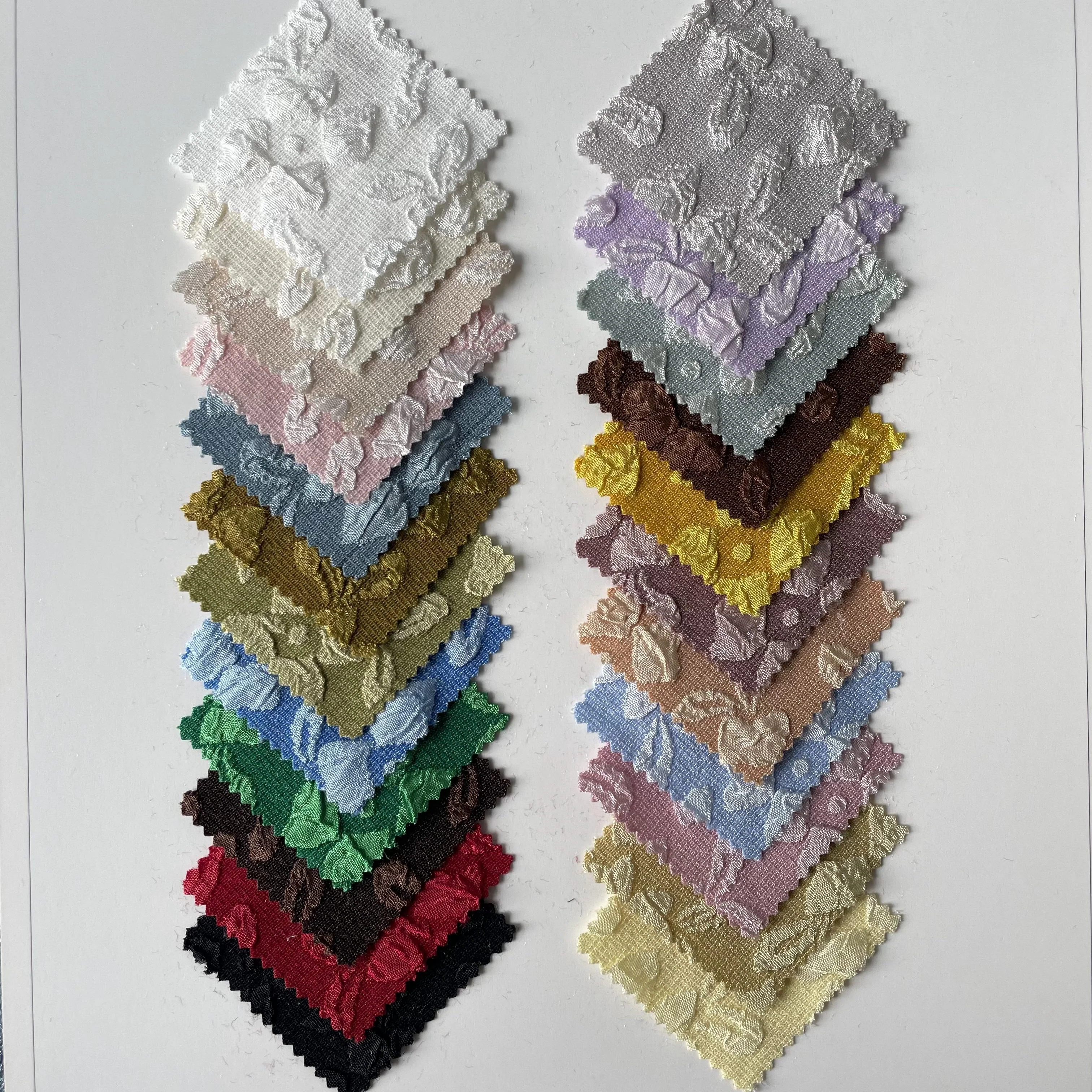 Woven Polyester 3D Textured Jacquard Fabrics For Making Women Fashion Textured Jacquard V-neck Vest Blazer Jacket Summer Outfits