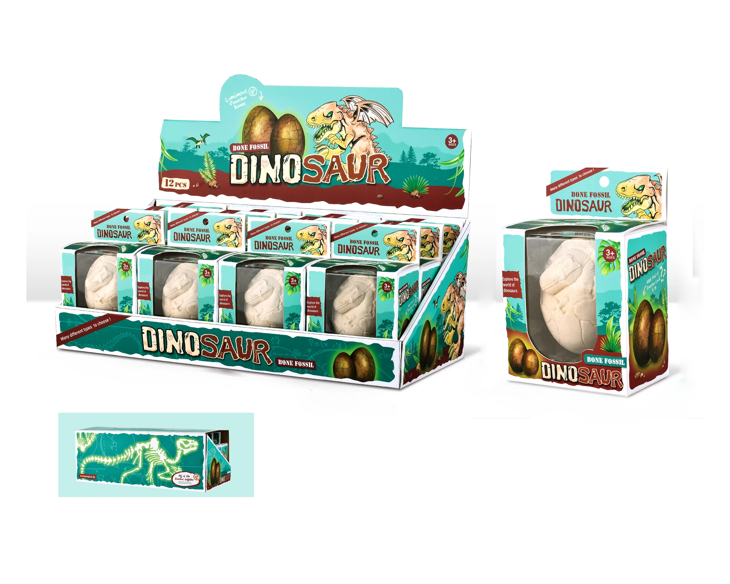 dinosaur fossil toys Archaeological excavation of dinosaur egg fossils Game 12pcs BEST STEM gift for kids