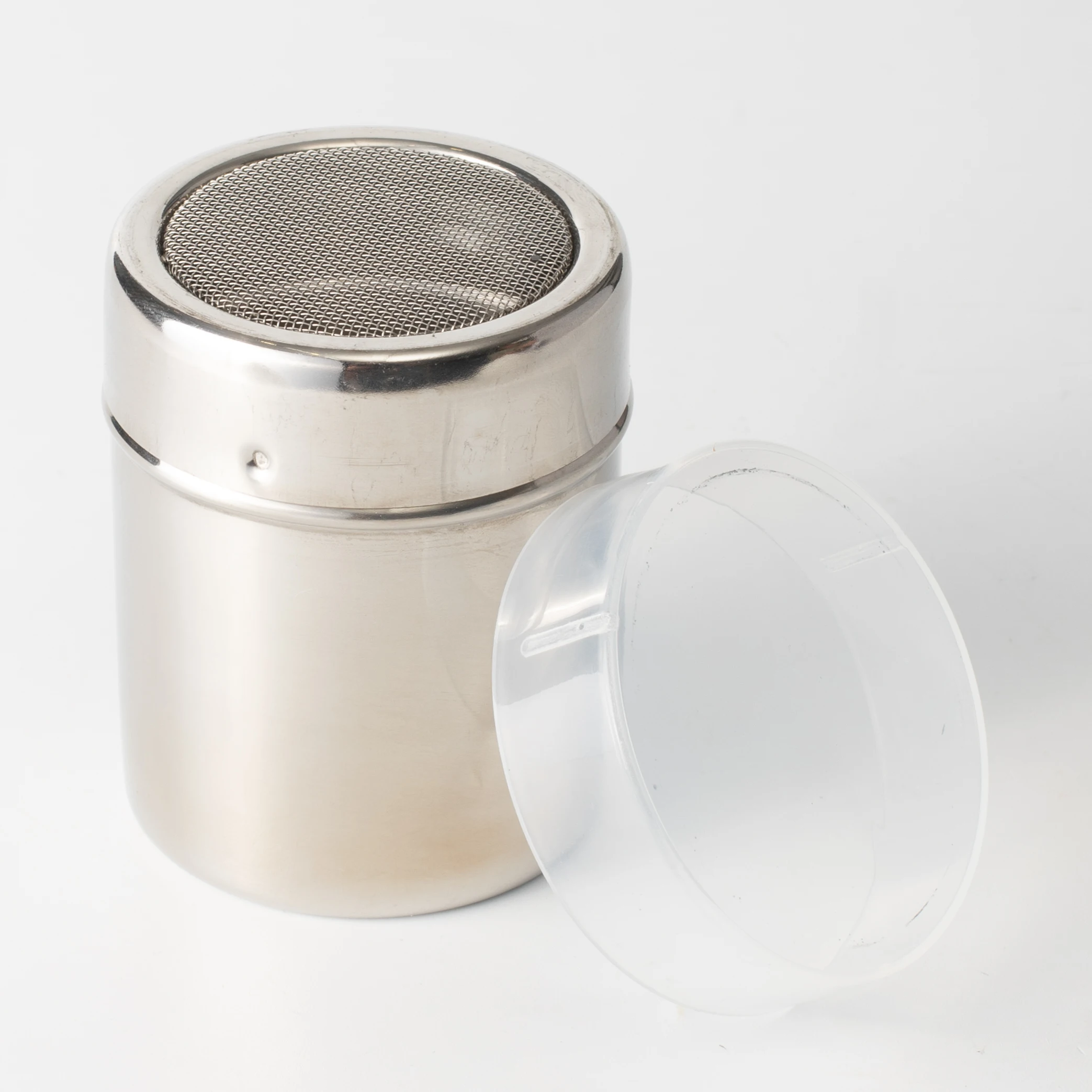304 Stainless Steel Powder Sugar Fine Mesh Shaker With Lid for Coffee Cappuccino Latte