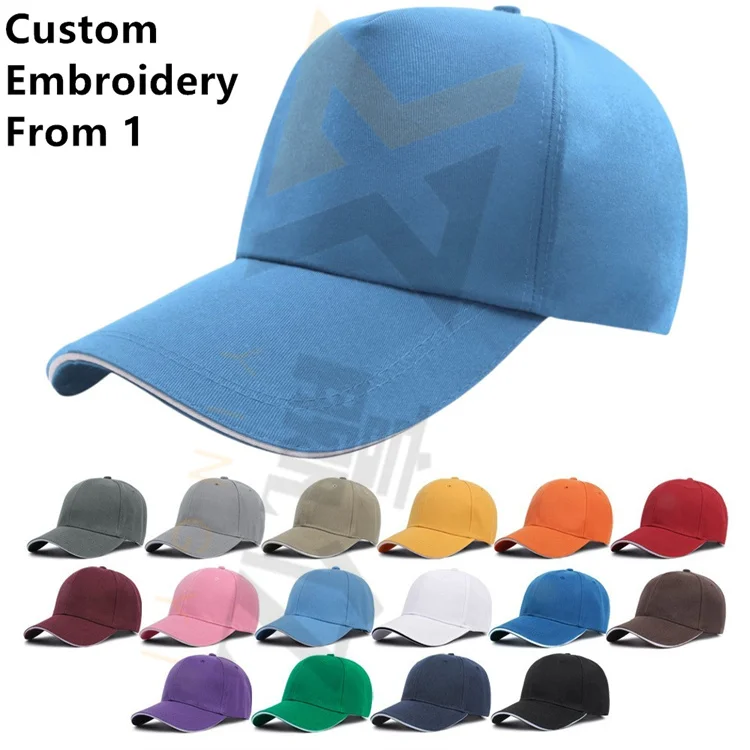 Wholesale Promotional Custom Logo Baseball Cap 6-panel Hat Print With Embroidery For Men Gorras De Beisbol Para Hombre De Por