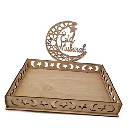 Wooden Eid al Fitr table decorations Ramadan food tray