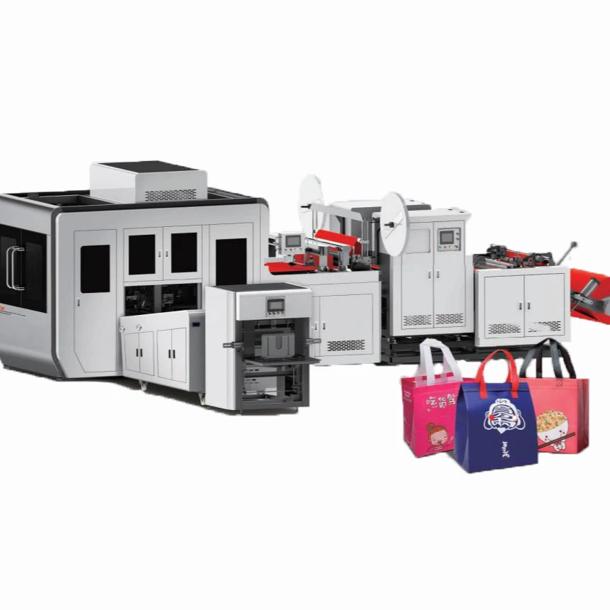 China Professional quality cutting sewing Non Woven Box Bag Making Machine