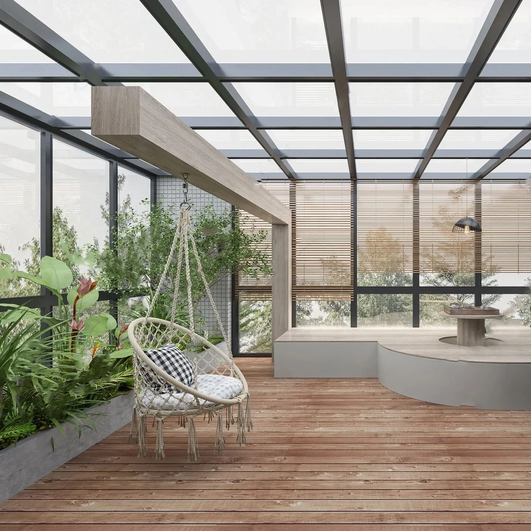 Portable Modular Aluminum Sunroom with Tempered Glass for Backyard