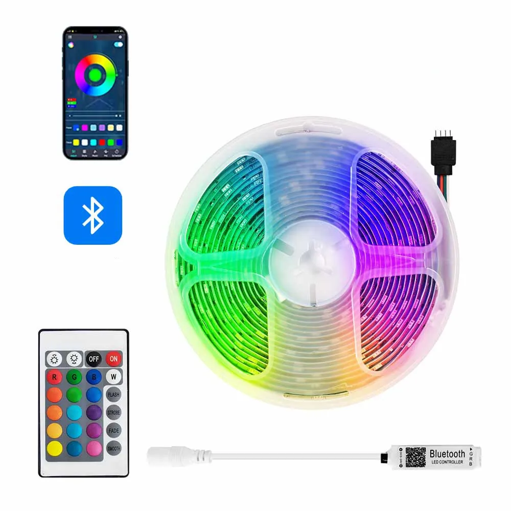 Remote Control Outdoor Dimmable Colorful Light Strip Waterproof Tuya Smart WIFI Wireless SMD Bar Camping LED Strip Light