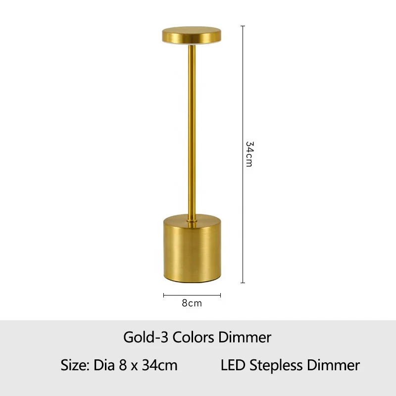 Led Table Lamp Touch Aluminum 5200mah USB Rechargeable Cordless Portable Table Lamp Led Touch