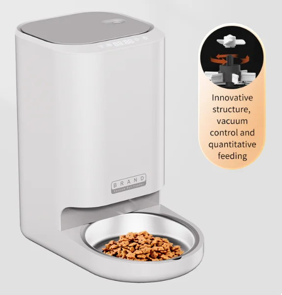 Vacuum dog food dispenser Tuya smart mobile phone app remote control automatic vacuum pet feeder