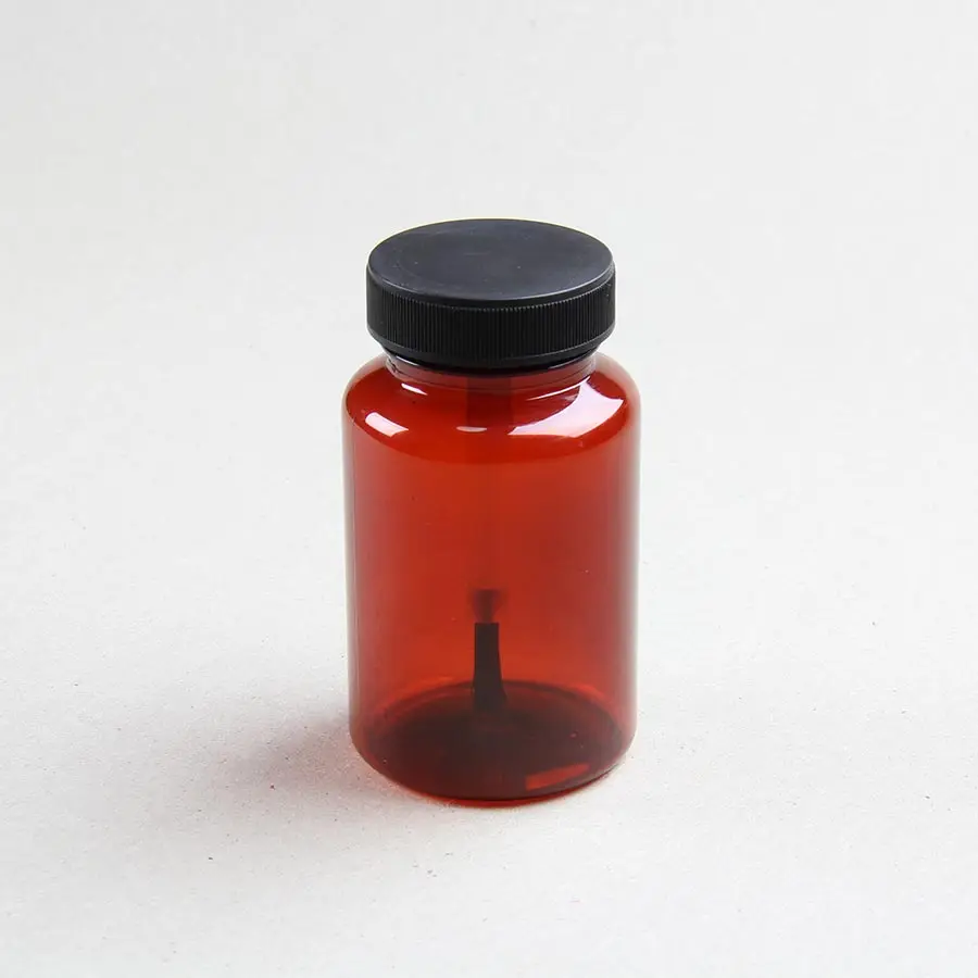 Wide Mouth Empty Plastic Bottles with Brush Cap 15ml 20ml 30ml 50ml 60ml 80ml 100ml 120ml 150ml