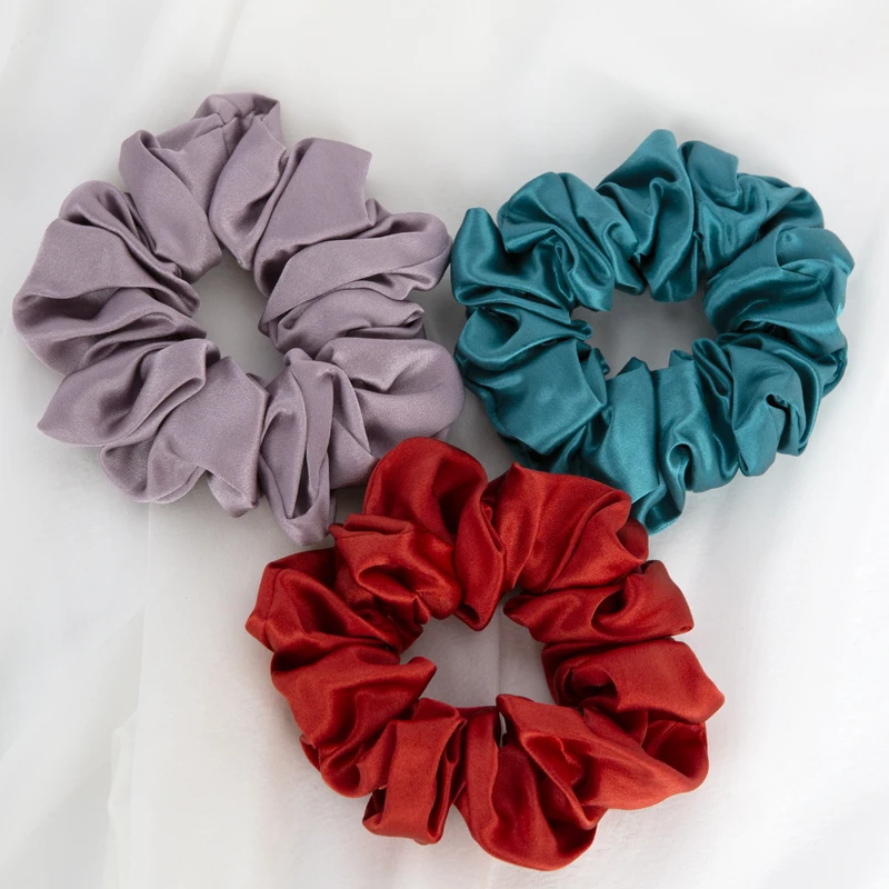 22mm 100% Real Mulberry Silk Skinny Soft Hair Ties Highest Quality Silk 6A TOP  Accessaries Silk Scrunchies