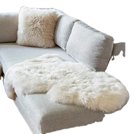 Sheepskin Rug Super-Soft New Zealand Fur Throw Rug for Sofa Bed Or Floor Decor 60*90cm