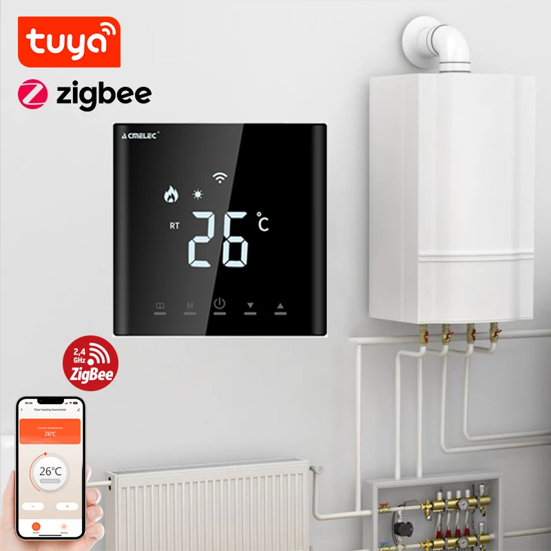 3A ZigBee Energy-Saving Wall-Hung Water Gas Boiler Room Thermostat Smart Wifi Digital Temperature Controller with touch Botton