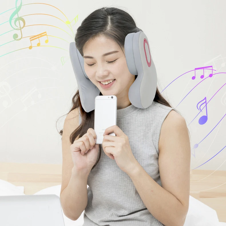 2025 New Products Vibration Red Light Heating Neck Massager Device For Pain Relief Deep Tissue With Noise-Canceling Earplugs