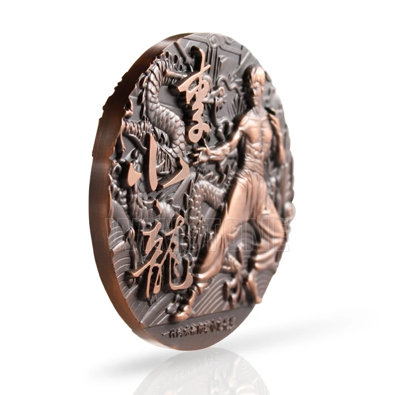 Custom 3D Antique Bronze High Relief Die Struck Challenge Coins for Marathon Race