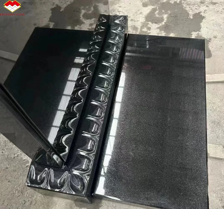 Factory Cheap Stone Black Granite Grave Monument Slab Tombstone Upright Headstone Pictures and Price for Wholesale