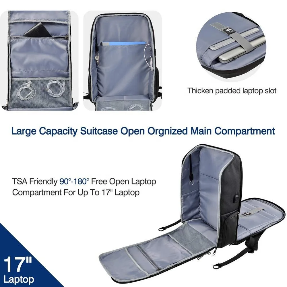 
Travel Backpack Friendly Business Large Carry On Laptop Bag 17 Inch with USB Port Flight 