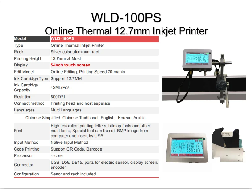 Automatic Online batch code tij printer thermal inkjet expiry date inkjet printer for automatic conveyor belt