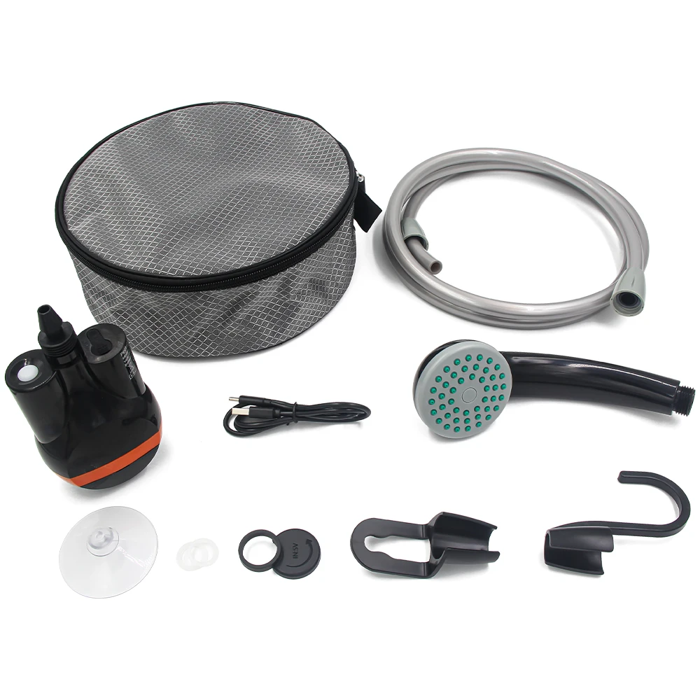 2023 portable 12v rechargeable camping out door shower auto bag hot water 20l 18l rechargeable stand kit pressure accessories