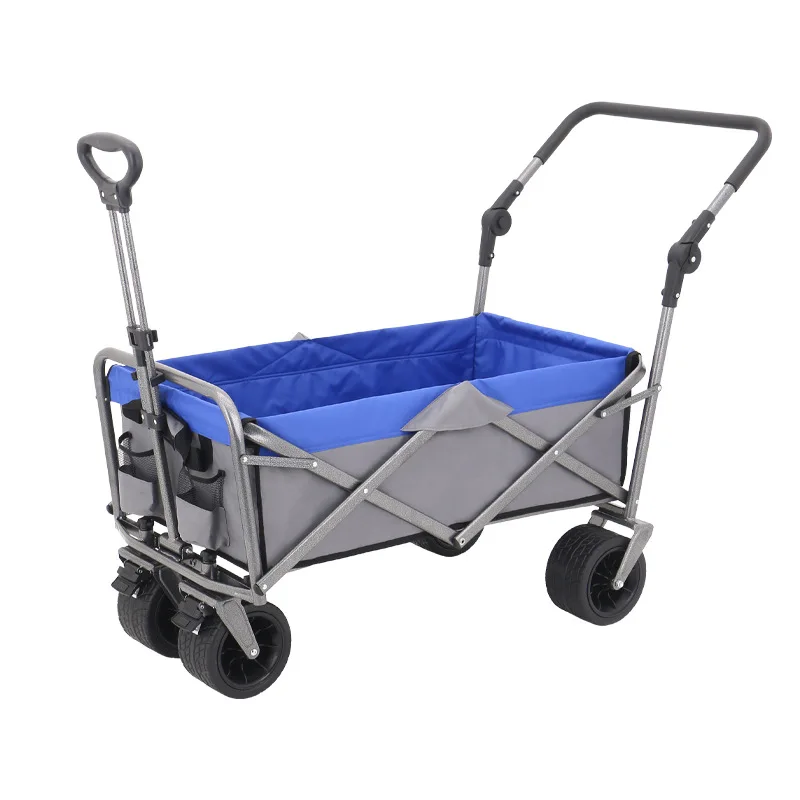 Collapsible Wagon with Wheels Foldable Wagon Carts with 80kgs Load Capacity for Groceries Sports Camping Garden Fishing