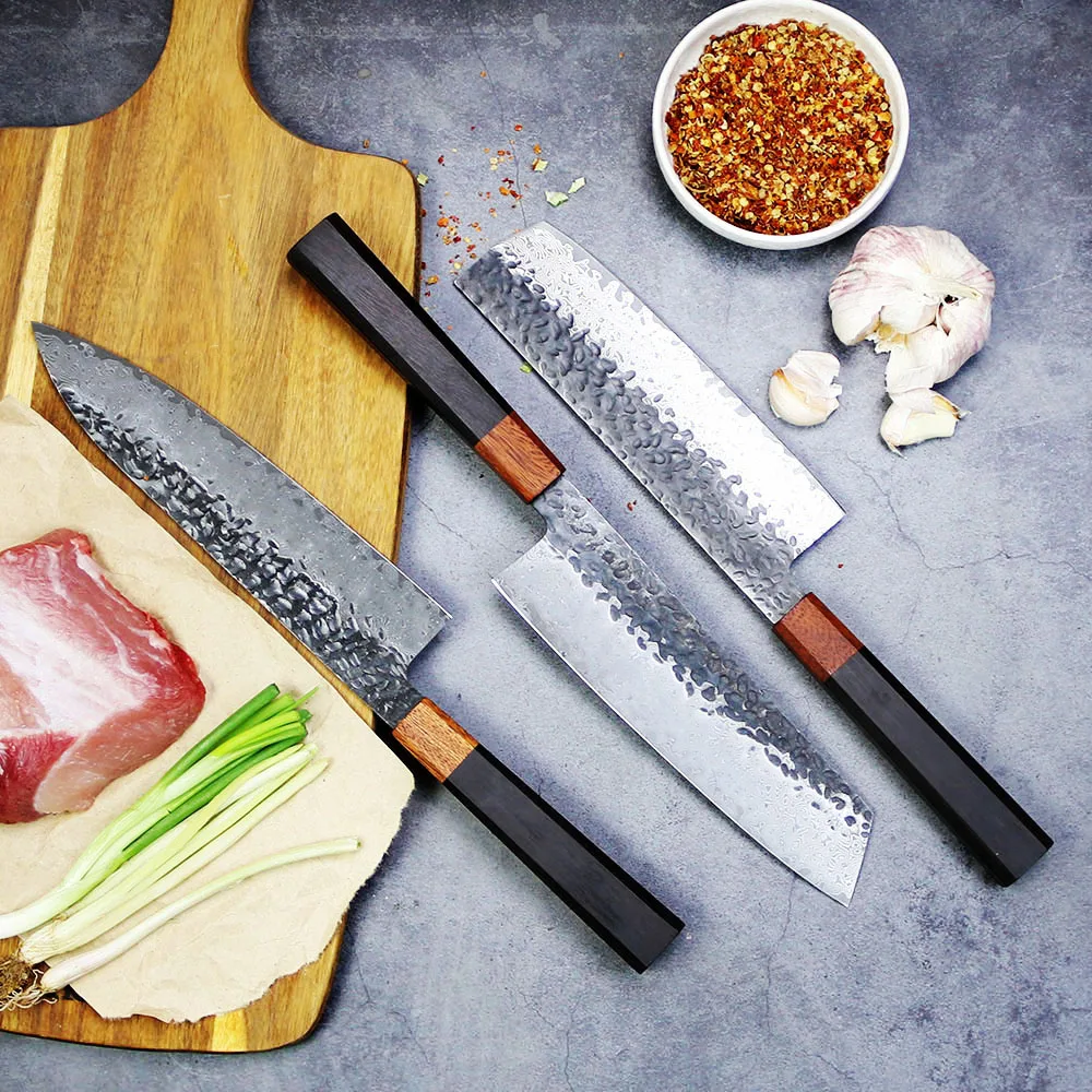  Yangjiang Янтарный 2020 продуктов vg10 кованый дамасский стальной японский смеситель Мясницкий ручной Кованый