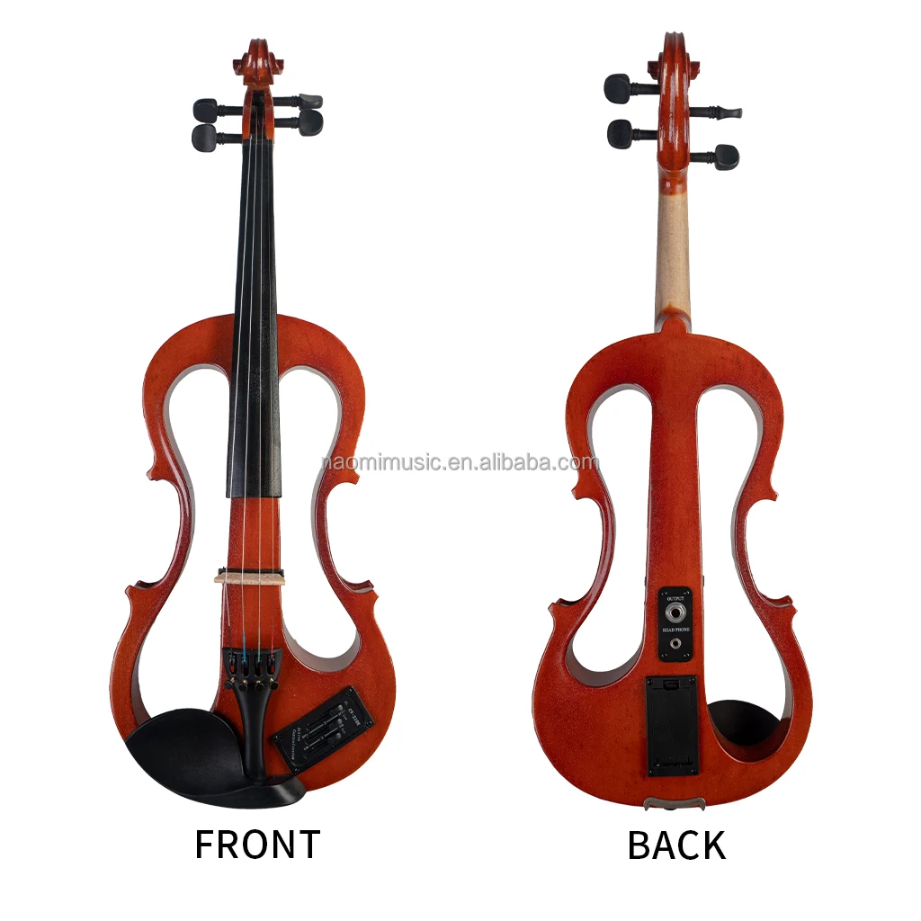 NAOMI 4/4 Size Electric Violin Kit Silent Electric Solid Wood Violin With EQ