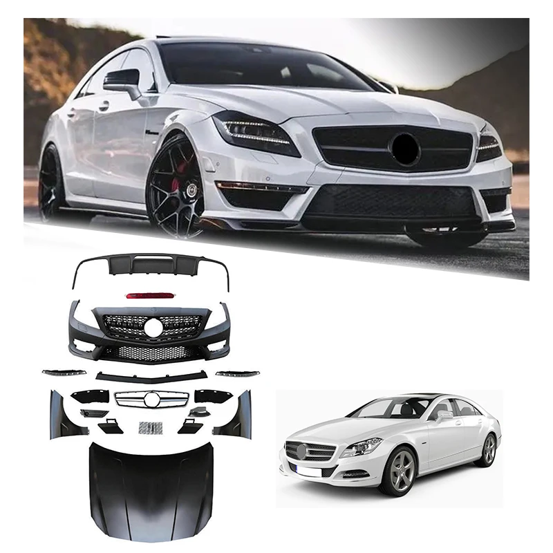 Upgrade Front Rear Bumper Body Kit For Mercedes-Benz CLS-Class C218 To CLS63 AMG 2011-2014