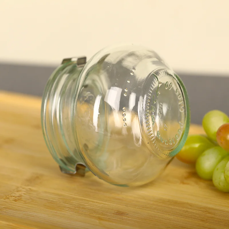 Wholesale 200ml Strawberries Blueberries Chocolate Jam Tureen Glass Jar Honey Ketchup Paste Container with Glass Clip Lid