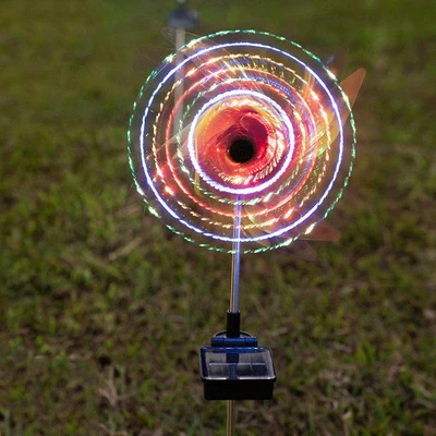 LED solar ground plug light windmill cross-border new outdoor decoration lawn light magical windmill Amazon models