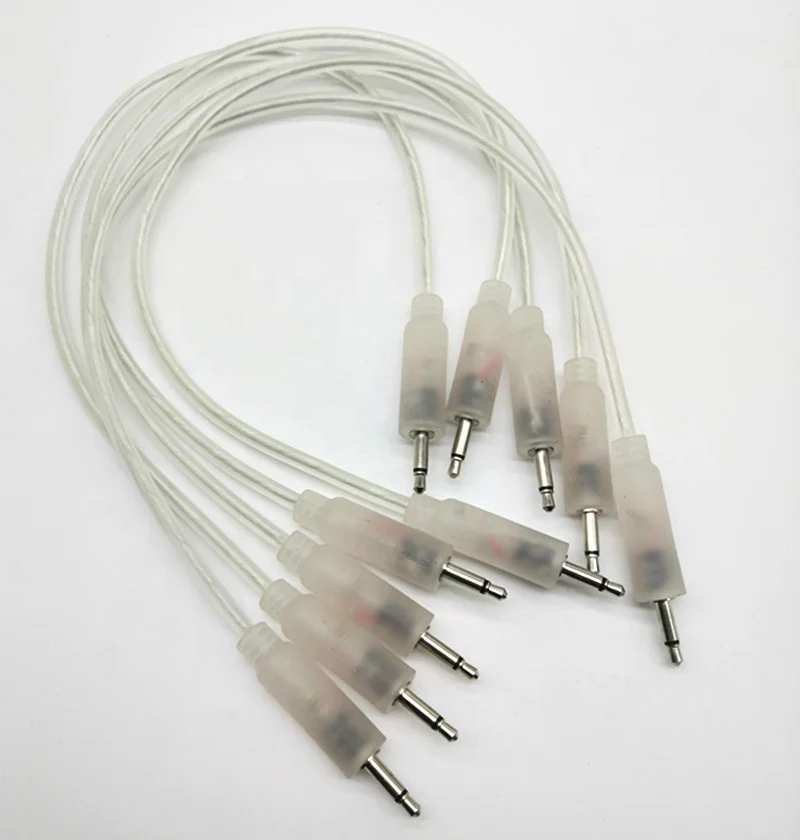 Alibaba custom 3.5mm mono to 1/8' TS  Green/Red lighting LED 3.5mm eurorack patch cable for modular synthesizer