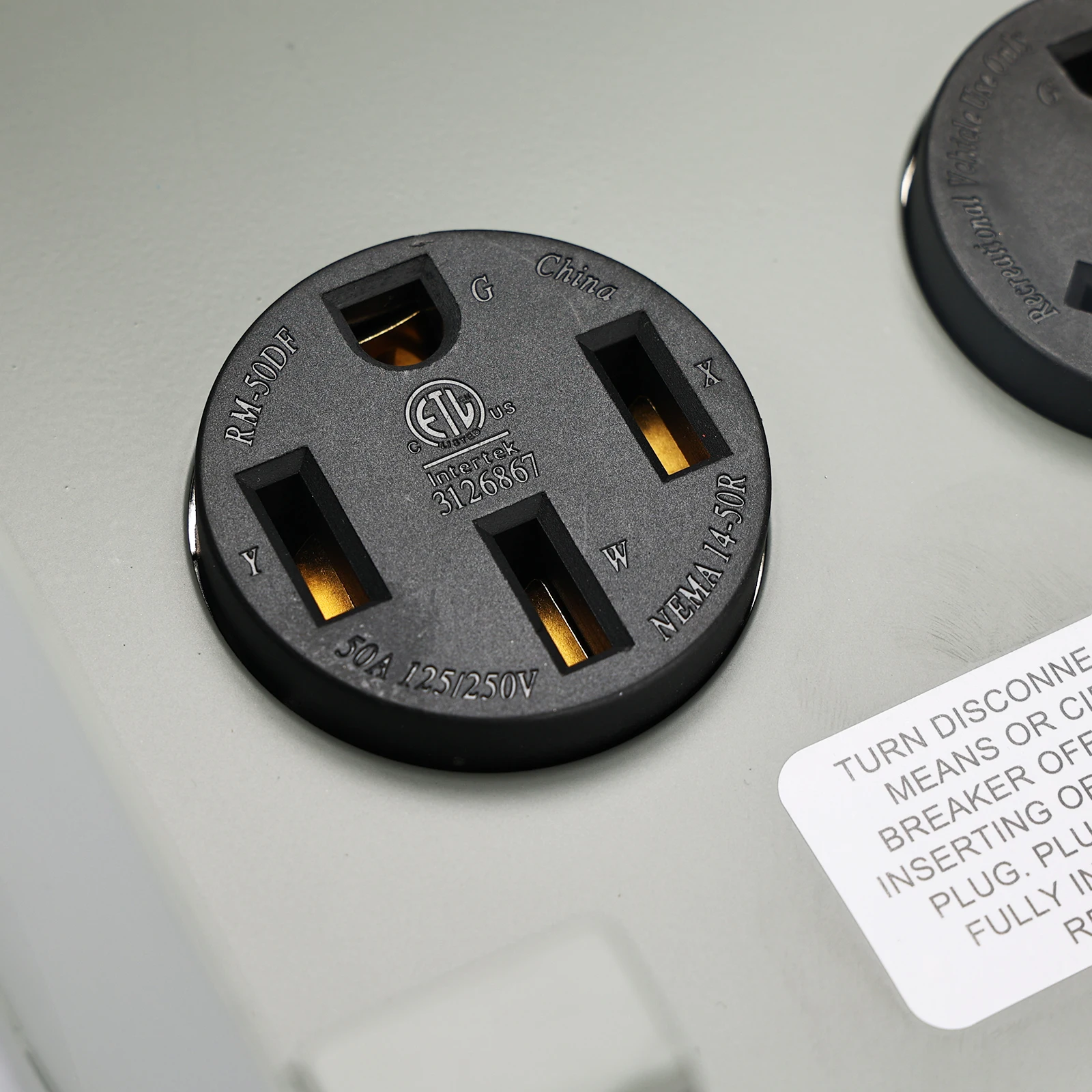 Temporary Power Outlet Panel, Power Circuit Breaker Panel with 20, 30, and 50 Amp Receptacle Installed Weatherproofed Lockable