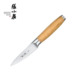 Carbonized treated bamboo handle kitchen knife 3Cr13 small paring knife
