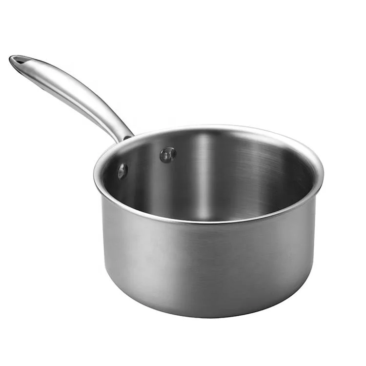 Chinese factory direct sale stainless steel soup pot cooker milk pot with anti-scalding single handle cooking