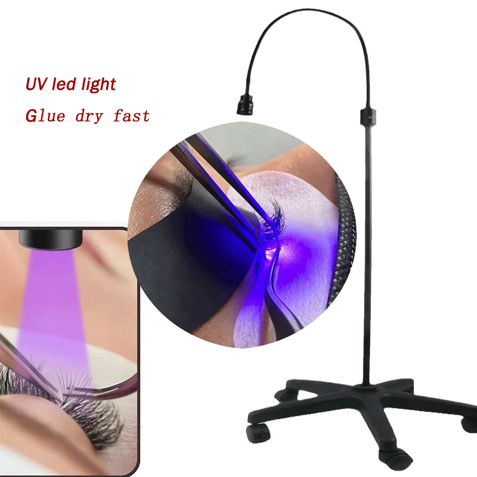 black white floor UV lamp wholesale 5w lash uv glue led light uv lamp for eyelash extensions led lamp lash light